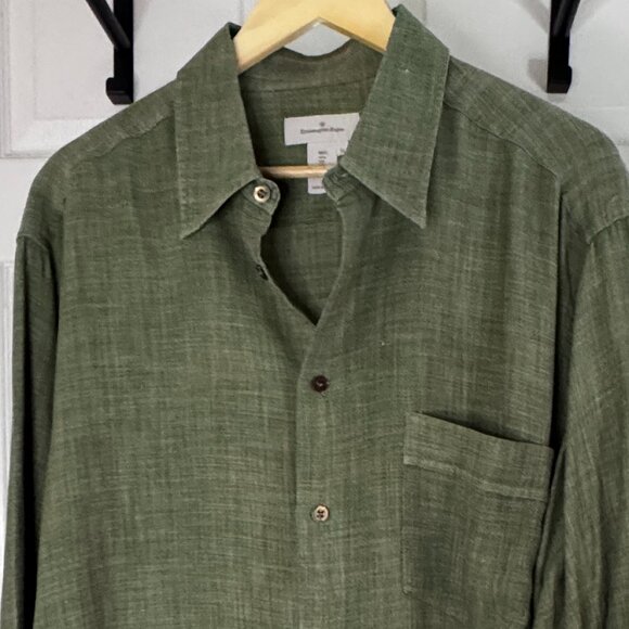 Ermenegildo Zegna Other - Ermenegildo Zegna Beautiful Silk Shirt in Sage Green, Made in Italy, XL